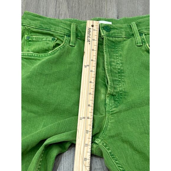Mother Womens The Thrasher Jeans High Rise Button Fly Denim Kelly Green Size 28 - Picture 3 of 13